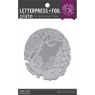 Hero Arts Letterpress & Foil Plate - Winter Forest